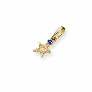 アクセサリー　ネックレスゴールドリアルサファイアクリスタルreal 375 9ct dorado y cz cristal de zafiro pentagrama encanto estrella encantos