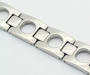 【送料無料】アクセサリー　ネックレスステンレススチールリンクサークルブレスレットcrculo pulsera de eslabones en acero inoxidable b12(4)