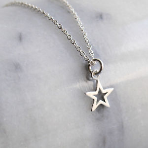 アクセサリー　ネックレススターリングリゾーツスターリングシルバースターネックレスヘブンリーオープンcollar de plata esterlina star, delicada celestial abierto encanto estrella 925 regal