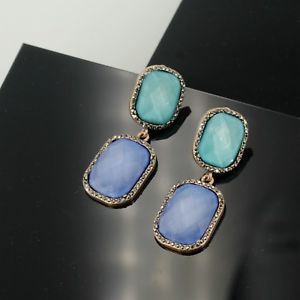 【送料無料】アクセサリー　ネックレスイヤリングクリップクリップイヤリングビンテージドロップpendientes clips pinza no agujereado azul verde gota pendientes vintage j2