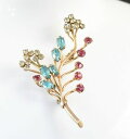 【送料無料】アクセサリー ネックレスカラークリスタルktゴールドブローチpretty dcada de 1940aos 50 color 3 crystal 1...