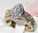 アクセサリー　ネックレスセットリングゴールドktステンレススチールベゼル2129 3pc dorado cz anillo conjunto marquesa mujer 18kt acero inoxidable bisel de boda