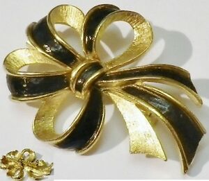 【送料無料】アクセサリー　ネックレスブローチビンテージノワールbroche bijou vintage noeud couleur or relief mail noir 365