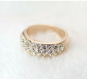 【送料無料】アクセサリー　ネックレスピンクゴールドリングクリスタルclsico anillo mujer oro rosa 18k cristal anillo de compromiso idea de regalo