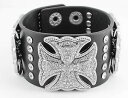 【送料無料】アクセサリー ネックレスクロスブレスレットアメリカmujer negro bling cruz pulsera de cuero usa vendedor