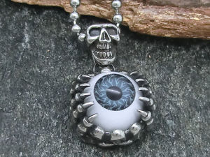 【送料無料】アクセサリー ネックレスステンレスチェーンモンスタースカルペンダントojo azul colgante acero inoxidable garra monster calavera con cadena