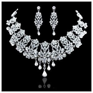 yzANZT[@lbNXy_glbNXAtJboda nupcial cristal lgrima collar pendiente joyera set fiesta africana