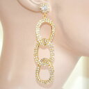 【送料無料】アクセサリー ネックレスゴールドイヤリングorecchini cerchi donna oro cristalli strass da cerimonia sposa earrings 400b(4)
