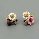 【送料無料】アクセサリー ネックレスクリッププチバイオレットモンブランboucles doreilles clip petit puce branche fleur bourgeon email violet blanc l2