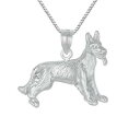 アクセサリー　ネックレスビルシルバージャーマンシェパードペンダントアメリカde ley plata perro pastor alemn 3d colgante charm, hecho en usa , 18
