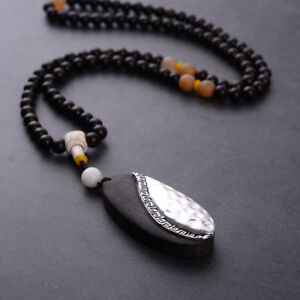 【送料無料】アクセサリー ネックレスサンダルウッドペンダントネックレスハンドメイドレトロロングネックレス