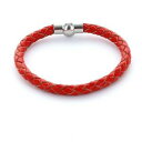 【送料無料】アクセサリー ネックレスブレスレットレザーhombre favorito pulsera pulsera de cuero 0,5cm trenzada color rojo(4)