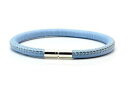 【送料無料】アクセサリー　ネックレスブレスレットシルバーターンクリアpulsera de cuerocierre de giro plata de ley 5 mm original de napaazul claro