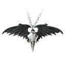 アクセサリー　ネックレスゴシックスカルカラスペンダントチェーンalchemy gothic ravenger crneo negro cuervo alas de cadena del estao colgante