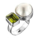 【送料無料】アクセサリー ネックレスホワイトマベパールサウスパシフィックペリドットスターリングシルバーリングfiroma south pacific blanco mabe perla peridoto plata de ley 925 sz 7 anillo(4)