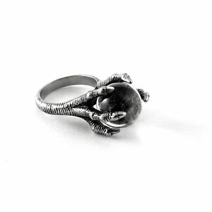 【送料無料】アクセサリー ネックレスリングドラゴンクロークリスタルダークゴシックring killstar dragon claw quartz crystal ball bague cristal dark gothic gothique