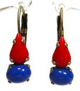 yzANZT[@lbNXre[WCOKXnhChhbvsoho ohrhnger aretes gotas vidrio vintage azul rojo 1960Ls hecho a mano