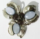 【送料無料】アクセサリー ネックレスブローチヴィンテージアルジェントカボションbroche bijou vintage originale couleur argent cabochon mauves et bleus *3416(4)