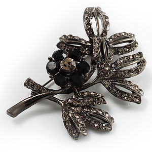 ̵ۥ꡼ͥå쥹֥cristal negro broche floral