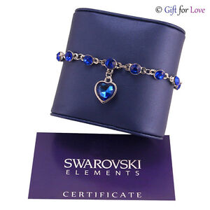 【送料無料】アクセサリー　ネックレスアルジェントスワロフスキーエレメントクオーレブルbracciale donna argento swarovski elements originale g4love cristalli cuore blu