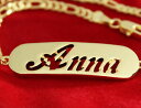【送料無料】アクセサリー ネックレスブレスレットkパーソナライズpulsera con nombre anna 18 k oro plateado plateado regalo personalizado