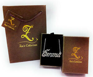 【送料無料】アクセサリー　ネックレスホワイトゴールドメッキネームネックレスエマクリスタル