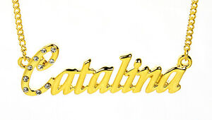 ̵ۥ꡼ͥå쥹ɥåͥå쥹󥯥ꥹޥ18k chapado en oro con collar con nombre catalinanombre cadena personalizados navidad