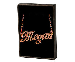 アクセサリー　ネックレスネックレスkローズゴールドデザイナーユニークパーソナライズcollar de nombre megan 18k rose oro plateado diseador regalo personalizado nicos