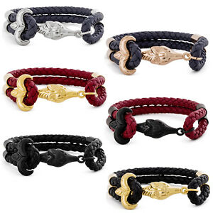 【送料無料】アクセサリー　ネックレスゴールドブレスレットブレスレットアンカーakitsune vulpes cueropulsera de oro negro hombre de anclaje bracelet fuchs