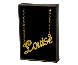 【送料無料】アクセサリー　ネックレスネックレスkゴールドメッキネックレスペンダントクリスマスcollar de nombre luisa 18k chapado en oro familia collar colgante amor de navidad