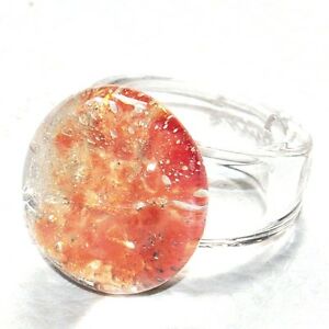 【送料無料】アクセサリー　ネックレスクインスフレオレンジリングc quint bague de crateur en verre souffl bulles oranges t 54 bijou ring