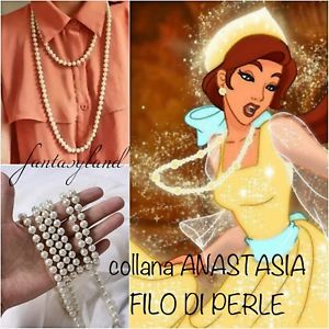 【送料無料】アクセサリー ネックレスパールアナスタシアロマノフパリコスプレcollana perle anastasia romanov cartone filo regalo cosplay together in paris