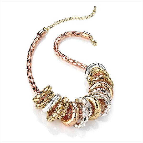 【送料無料】アクセサリー　ネックレスメッシュトーンチョーカーカラーリングゴールドシルバー3tone an..