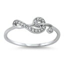 【送料無料】アクセサリー ネックレススターリングシルバーメモリングplata esterlina cz anillo de nota musical(4)