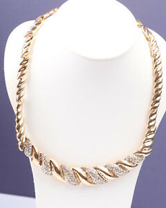 【送料無料】アクセサリー　ネックレスゴールドトーンネックレスラインストーンクリアターンtono oro y collar de giro rhinestone claro