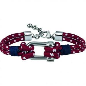 【送料無料】アクセサリー　ネックレスロッソブルbracciale uomo breil wired tj2605 cordura rosso blu acciaio colorato