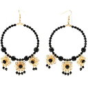 【送料無料】アクセサリー　ネックレスビーズイヤリングdisfraz negro azabachecon cuentas pendientes de aro