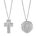 【送料無料】アクセサリー　ネックレスクロススワロフスキーcollana morellato sipario charms acciaio donna croce cerchio cross swarovski