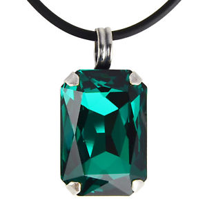 【送料無料】アクセサリー ネックレススワロフスキーネックレスシルバーエメラルドグリーンgrevenkmper collar swarovski cristal plata rectngulo 26 mm verde emerald