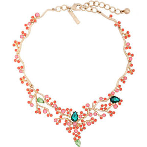 アクセサリー　ネックレスコリアーコートドールアールデコミニパールオレンジcollier court dor art deco branche arbre corail mini perle saumon orange osc5