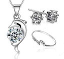 【送料無料】アクセサリー ネックレスクリスタッロスワロフスキーcollana bracciale orecchini donna delfino pesce cristallo swarovski coppia love(4)