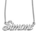 collar de nombre simone 18ct blanco oro plateadoalta calidad navidad regalos シモーヌネックレスホワイトゴールドクリスマス※注意※NYからの配送になりますので2週間...