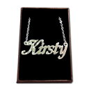 アクセサリー　ネックレスゴールドネックレスカスタムペンダントoro blanco plateado collar de nombrekirstyidea del regalo para ellapersonalizado colgante