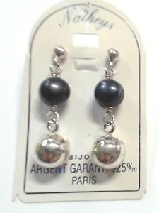 【送料無料】アクセサリー ネックレス アルジェントアージェントboucles doreilles ancien modele argent 925 1 perles noires et 1 argent 【送料無料】アクセサリー ネックレス アルジェントアージェントboucles doreilles ancien modele argent 925 1 perles noires et 1 argent
