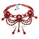 【送料無料】アクセサリー ネックレス ゴシックネックレスチョーカーイヤリングセットhot red gothic collana girocollo costum...