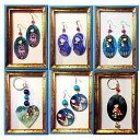 【送料無料】アクセサリー ネックレス イヤリングネックレスキーチェーンハンドメイドbamboline orecchini, collana e portachiavi handmade in legno decorati a mano(4)