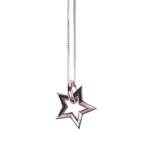 【送料無料】アクセサリー　ネックレス　スターリングシルバースターペンダントチェーンargento sterling, m di perla pendente a stella per catena, nuovo