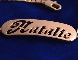 ̵ۥ꡼ͥå쥹եå֥쥹åbracciale con nome natalie 18k placcato...