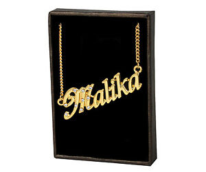 ̵ۥ꡼ͥå쥹ͥå쥹kɥåcollana con nome malika 18k pla...