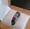 yzANZT[@lbNX@fB[X`^OsNp[vTCY**reduced** ladies titanium ring with pinkpurple detail size m